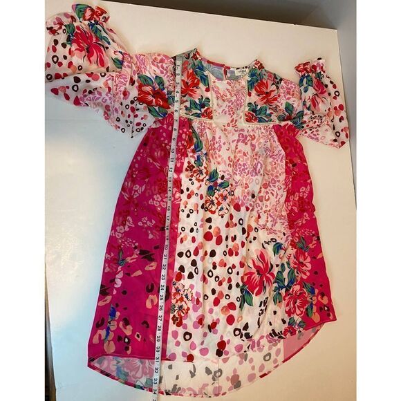 Umgee Rosie Cheetah Dress Floral Pink Fuchsia - Small - Picture 8 of 8